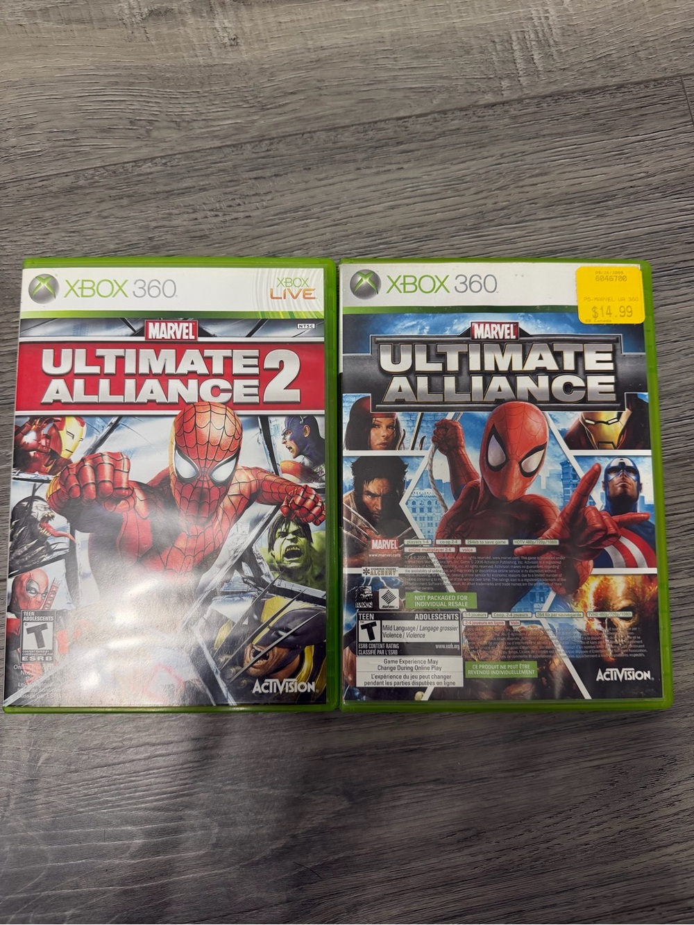 Xbox 360 Marvel Ultimate Alliance & Ultimate Alliance 2 Video Games - Red/Green